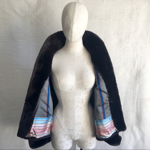 Vintage Jackets & Blazers - Vintage Fur Mouton Sheepskin Short Jacket Coat